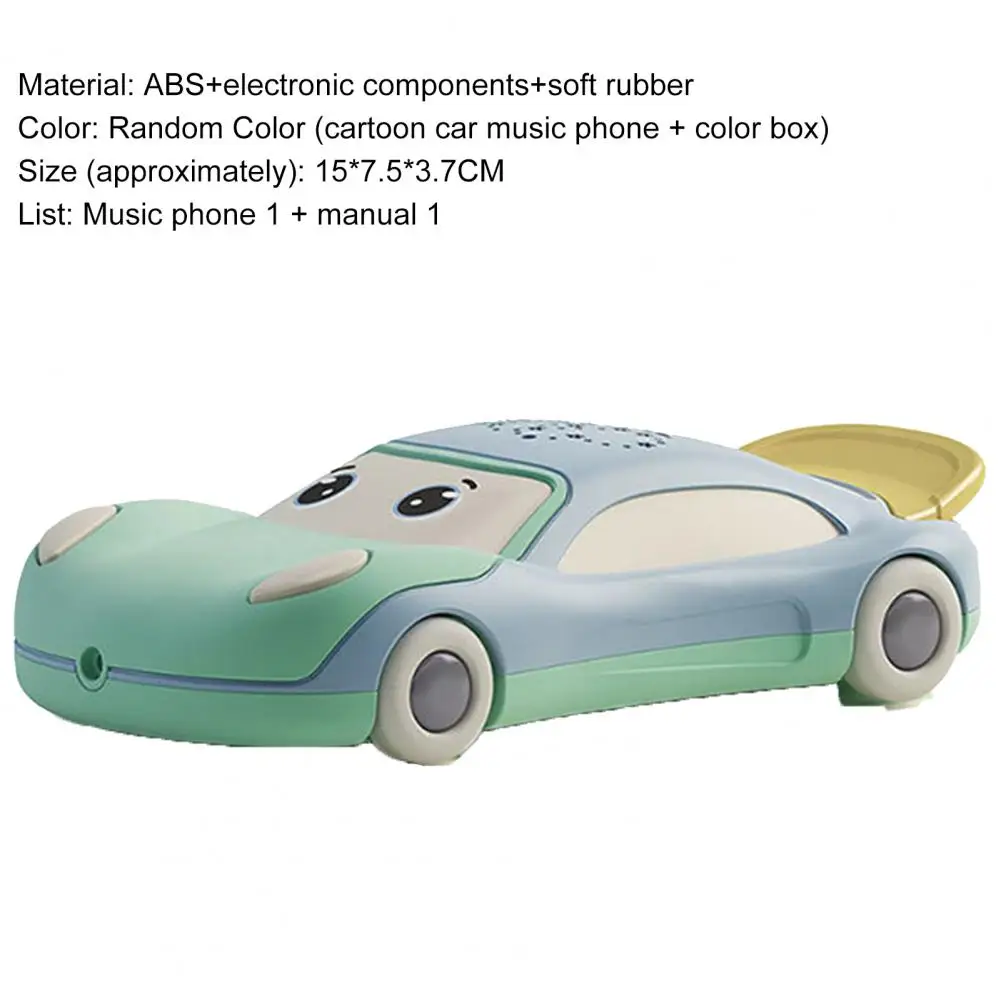 

Mobile Phone Toy Cute Cartoon Car Shape Multifunctional Anti-fall Music Mobile Phone Puzzle Toy for Toddlers