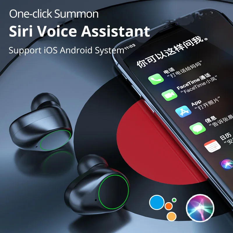 

TWS Bluetooth earphones Waterproof Wireless Headset Stereo HIFI headphones power bank with microphone flashlight A16