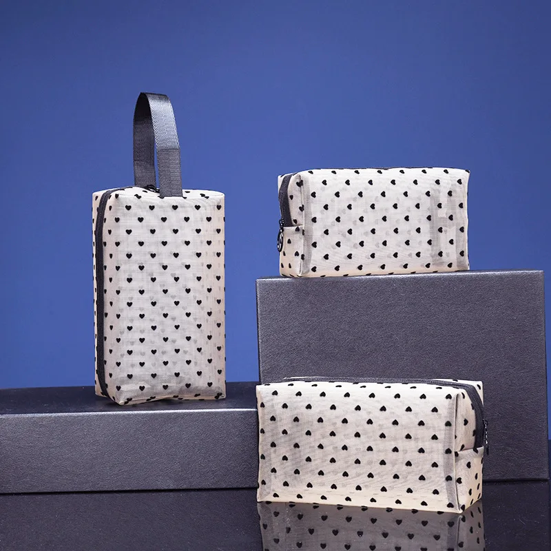 Женская косметичка черный прозрачный дорожный Черный органайзер для туалетных