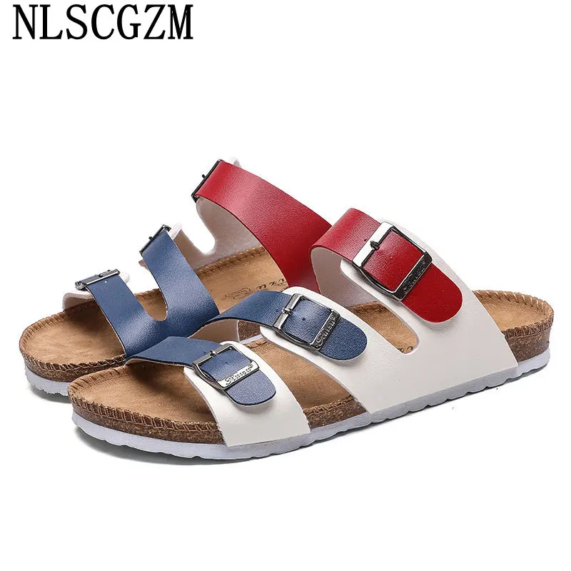 Кожаные шлепанцы для мужчин 2024 сланцы мужская обувь тапочки Мужская Летняя