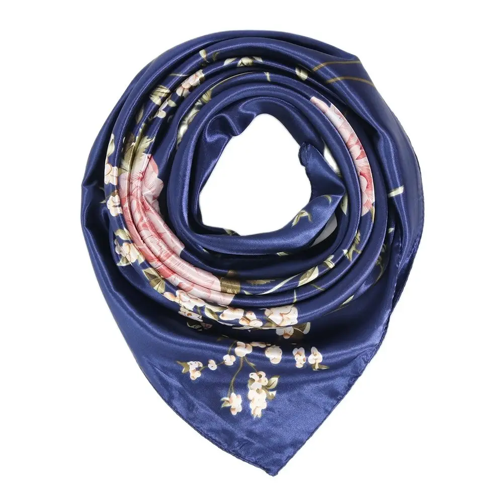 

Шелковый шарф, Женская повязка на голову 90*90 см, шарфы для волос, шарф, шейный платок, тюрбан, бандана, шейный платок, головной платок