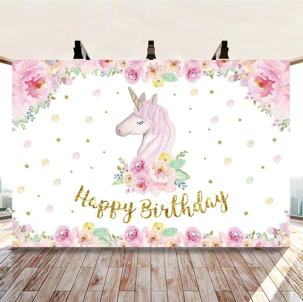 

Yeele на день рождения розового цвета с изображением единорога венок фон для фотосъемки с изображением вечерние подарок от магазина allenjoy кате...