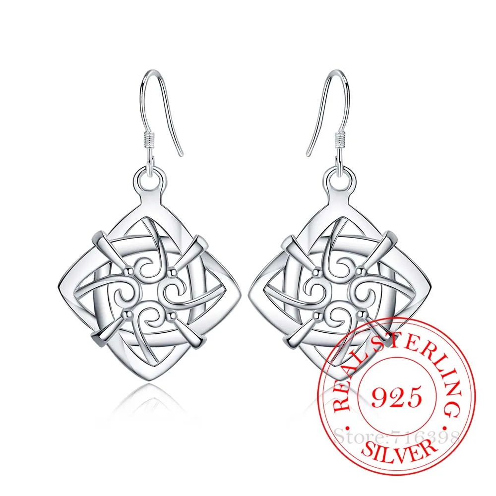 

Серьги-подвески женские из серебра 100% пробы, винтажные, 925 пробы
