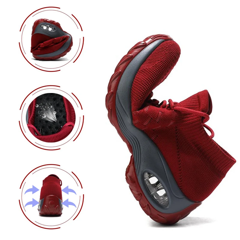 Кроссовки носки женские на платформе уличные туфли танкетке шнуровке теннисные