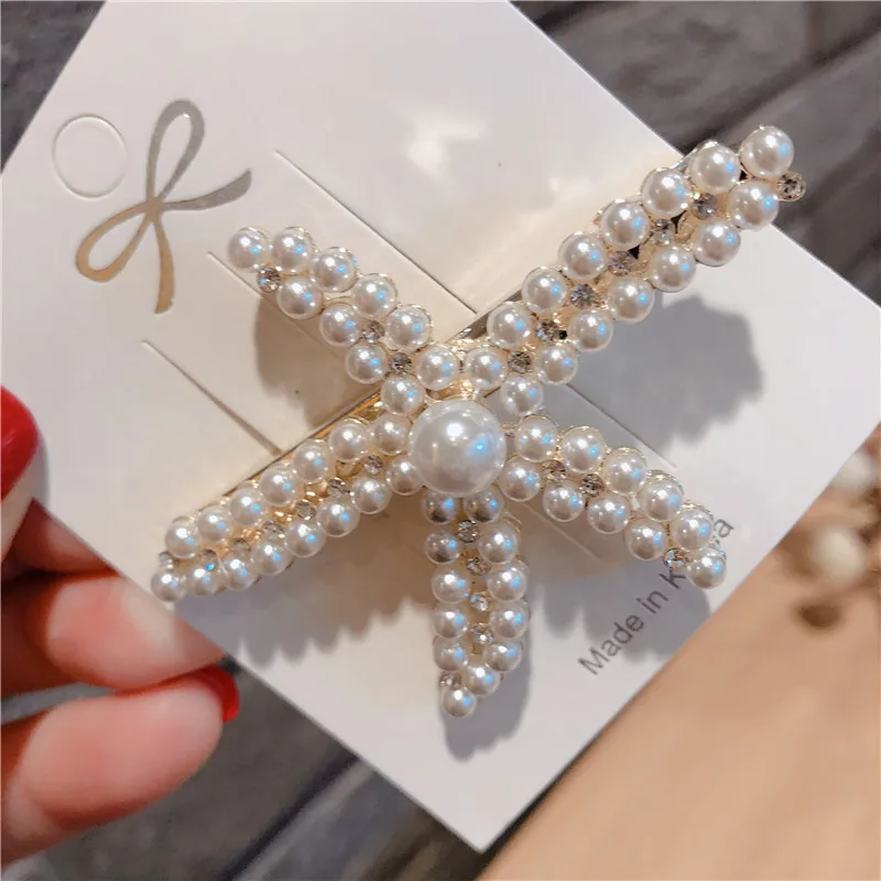 Корейские пляжные аксессуары заколка для волос Морская звезда модная женская