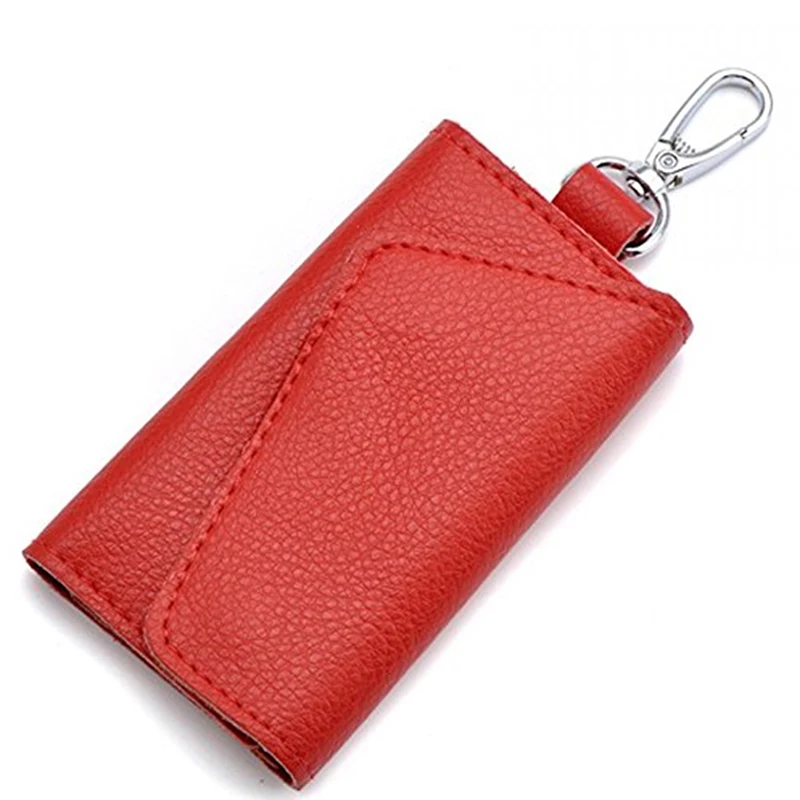 

New Key Holder Genuine Leather Wallet Unisex Solid Key Wallet Organizer Bag Car Housekeeper Wallet Card Holder