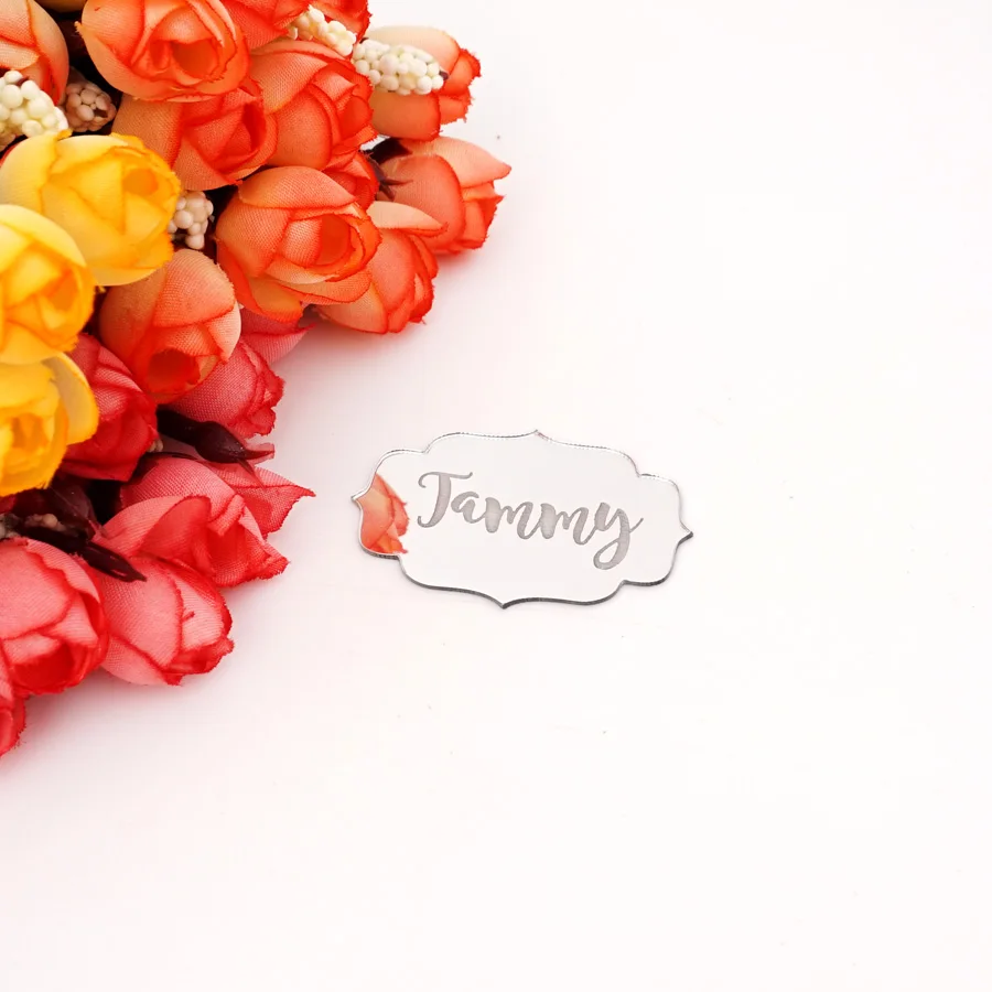 50 шт./лот маленькое зеркало для крещения на заказ индивидуальная визитная