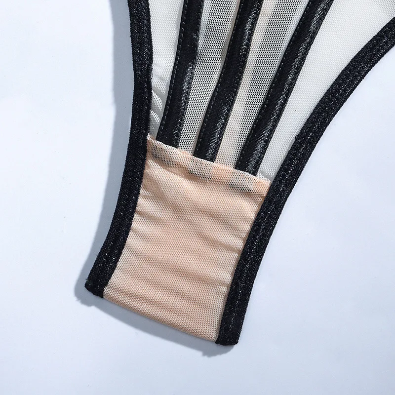 Aduloty Hot Selling Net Gauze Eyelashes Fashion Sexy Lingerie Underwear Transparent Perspectiveh Garter Thong Gathered Bra 3pcs - купить по