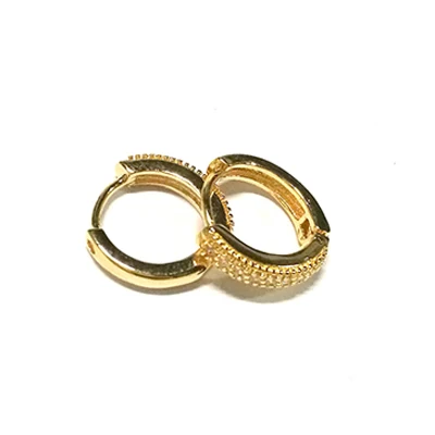 Gold color Шикарные серьги-кольца для женщин aaa инкрустация цирконием и 925 серебро brinco Винтаж Букле д 'ореиль модные ювелирные изделия DDe018 - Окраска металла: Gold color