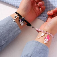 2pcsset cute cartoon couple bracelet magnet ball hand men and women gift friendship charms elastic rope fashion romance jewelry