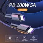 Кабель PD 100 Вт с USB C на Type C QC 3,0, кабель для быстрой зарядки и передачи данных 3,0, кабель для быстрой зарядки для Samsung, Xiaomi, Macbook Pro, кабель USB C