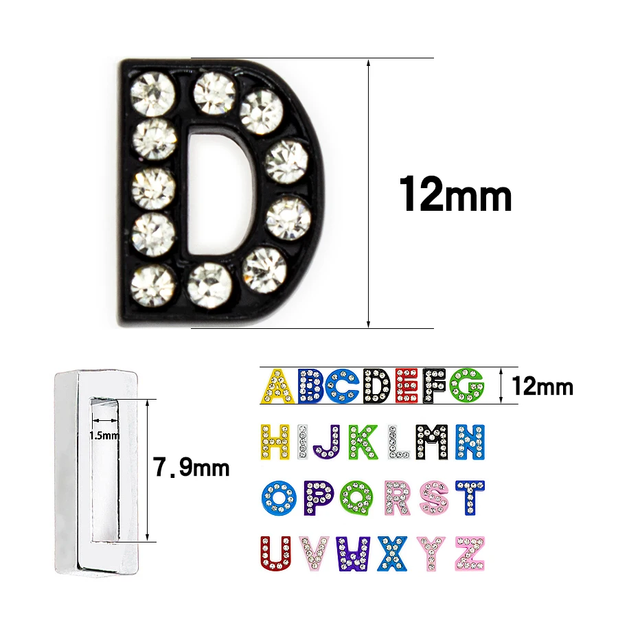 1 шт. A Z 8 мм Красочные Стразы с полными буквами подходят для DIY браслетов и