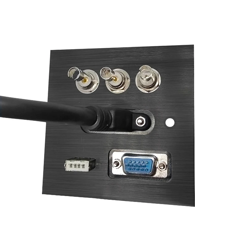 Алюминиевый сплав Разъем panle VGA HDMI USB видео R L порт pd Разъем сварочный патч Плата расширения черная матовая панель