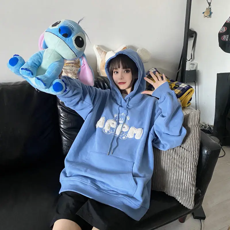 

Kawaii Deeptown Hoodies Women Winter 2020 Fashion Print Sweatshirt Cute Long Sleeve Tops Loose Casual Splice Pullover Women