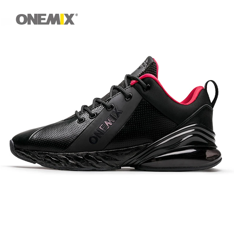 Мужские кожаные кроссовки ONEMIX дышащая Спортивная обувь для бега спортивная с