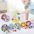 Детская развивающая математическая игрушка Монтессори, деревянные мини-круги, шариковый лабиринт, американские горки, пазл, игрушки для детей, подарок для мальчиков и девочек
