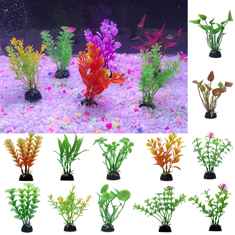 About 10cm-40cm Beautiful Artificial Aquarium Plants Decoration Fish Tank Water Plant Grass Ornament Plastic Decor | Дом и сад