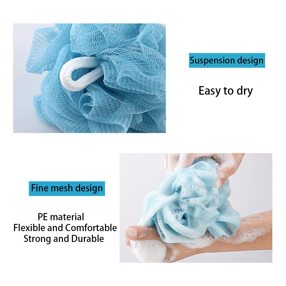 

Bath Towel Three Piece Set Bath Artifact Mud Rubbing Back Foaming Net Pull Back Strip Bath Ball And Bath Set Bath Sponges