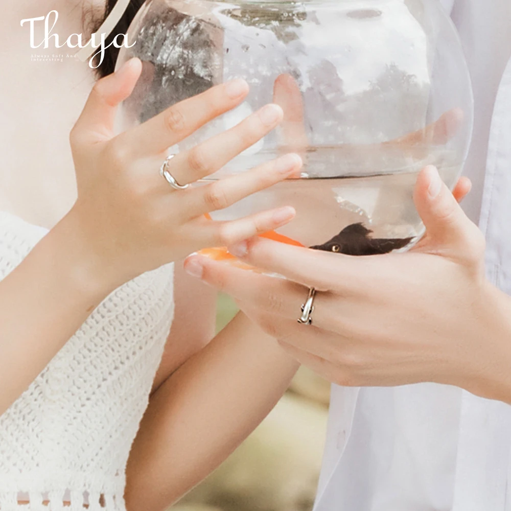 Thaya S925 Sterling Silver Ring Lively Meandering Fish High Quality Jewelry Rings For Women Lovers Gift