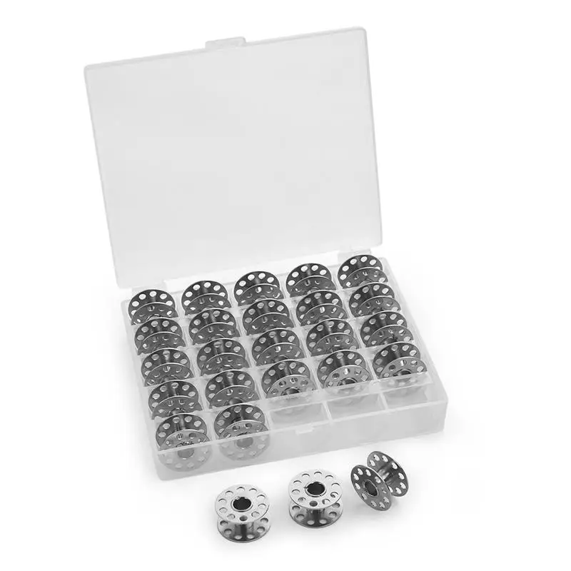 

25/36Pcs Clear Sewing Machine Bobbins Spools Empty Bobbins Spools Plastic Storage Box For Home Sewing Accessories Tools