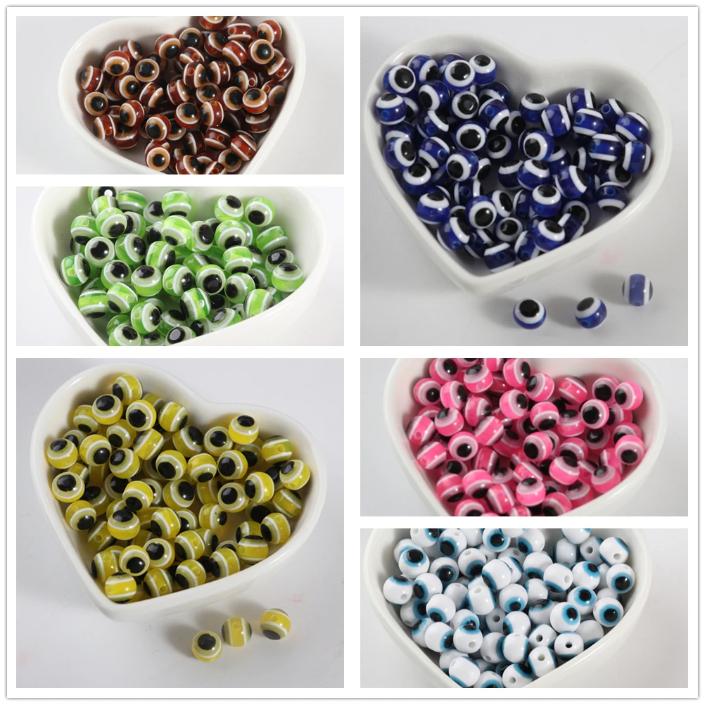 

Акриловые бусины-разделители «сглаза» 8,2 мм с отверстием для изготовления ювелирных изделий ручной работы «сделай сам», браслетов, ожерели...