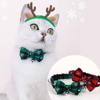 collar for cats christmas bowknot adjustable bowtie cat dog rabbit necklace pet products dropshipping cat accessories