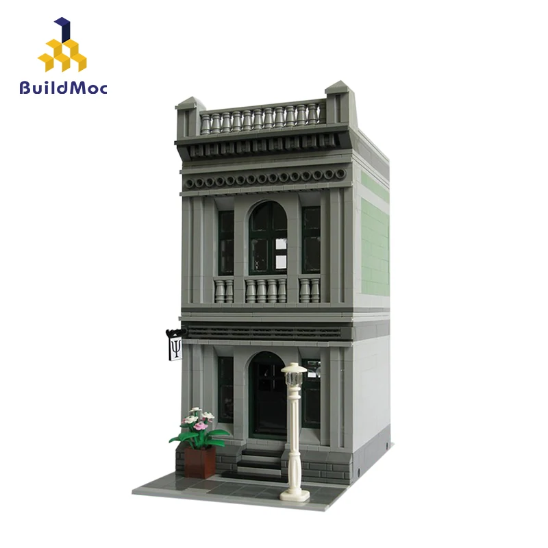 BuildMOC модель городской уличной больницы строительные блоки для офисов психиатра