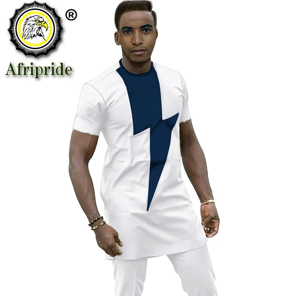African Traditional Clothing for Men Dashiki Mens Top Pant 2 Piece Set Dashiki Shirt with Trouser Crop Top Blouse S2016026