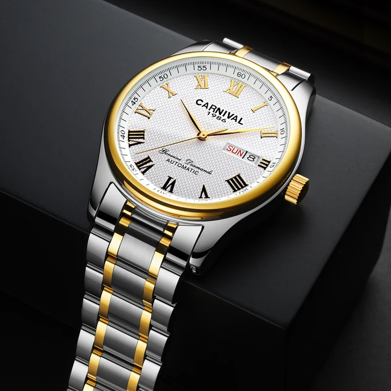 CARNIVAL мужские часы топ-бренд люкс календарь неделя простые из нержавеющей стали