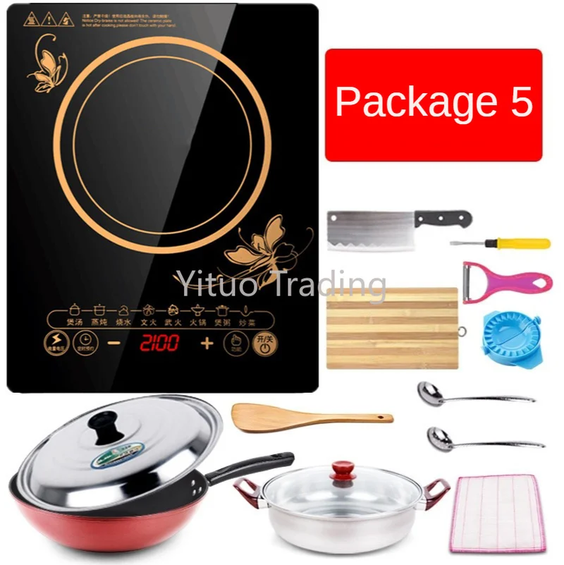 Индукционная плита Smart Home высокомощная черная Микрокристаллическая панель 8