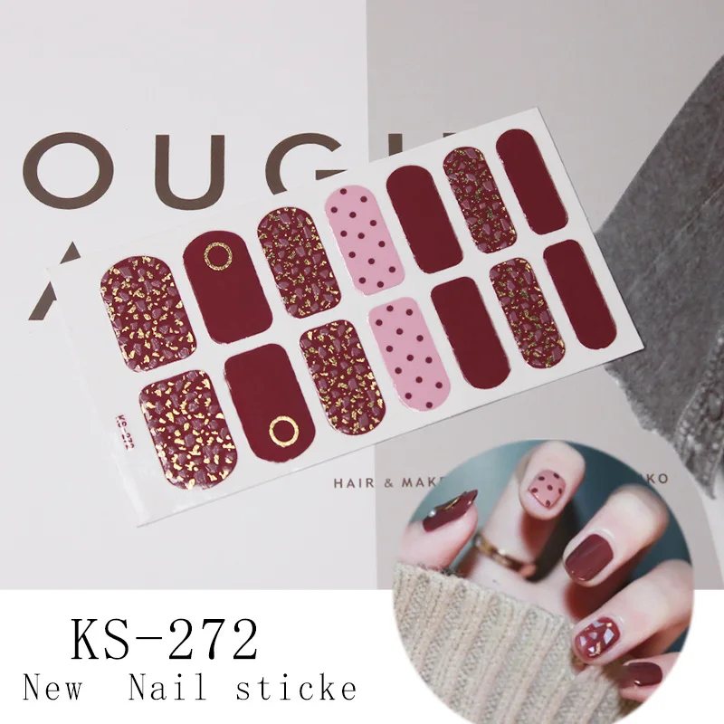 Наклейка для ногтей 1 лист с рисунком улыбки полоски блестящая пудра