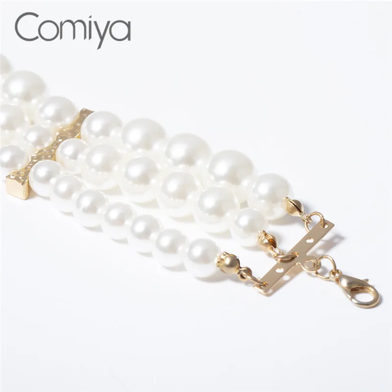 Comiya ожерелье для женщин золотого цвета Colar Gotic модные Многослойные Акриловые жемчужины Collare Feminino Подвески ожерелье s Bijuteria