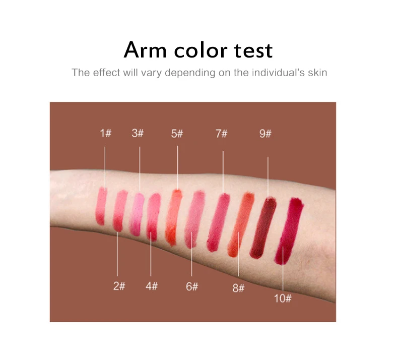 10 Цвета губная помада Водонепроницаемый длительные сексуальные трубки маккияж
