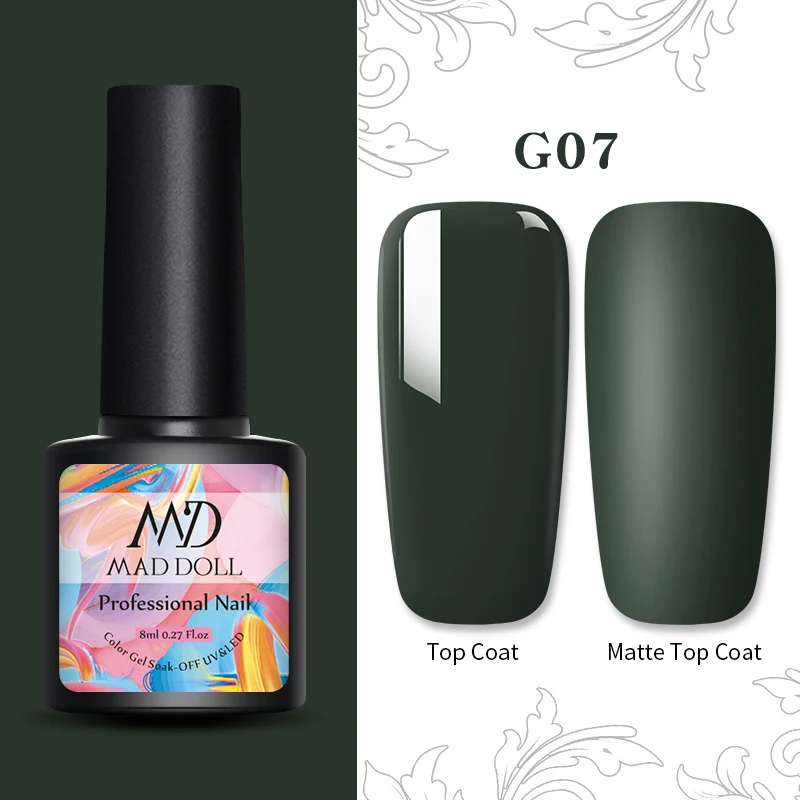 G07 1 бутылка MAD DOLL Гель-лак для ногтей мерцающий отмачивающийся УФ-Гель-лак желтый осенне-зимняя серия стойкий УФ-Гель-лак для ногтей - Цвет: G07