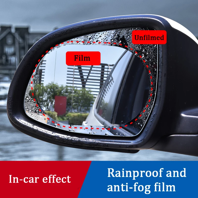 2 шт. противотуманная защитная пленка непромокаемый автомобильный на зеркало