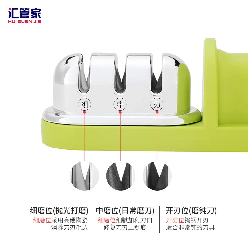 Бытовая точилка для ножей профессиональный камень заточки кухонных с тремя