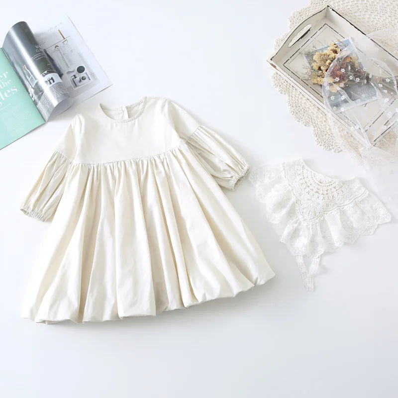 2020 New Spring Ins Girls Cotton Dress Fashion Long Sleeve Dresses Lace Collar Clothing | Детская одежда и обувь
