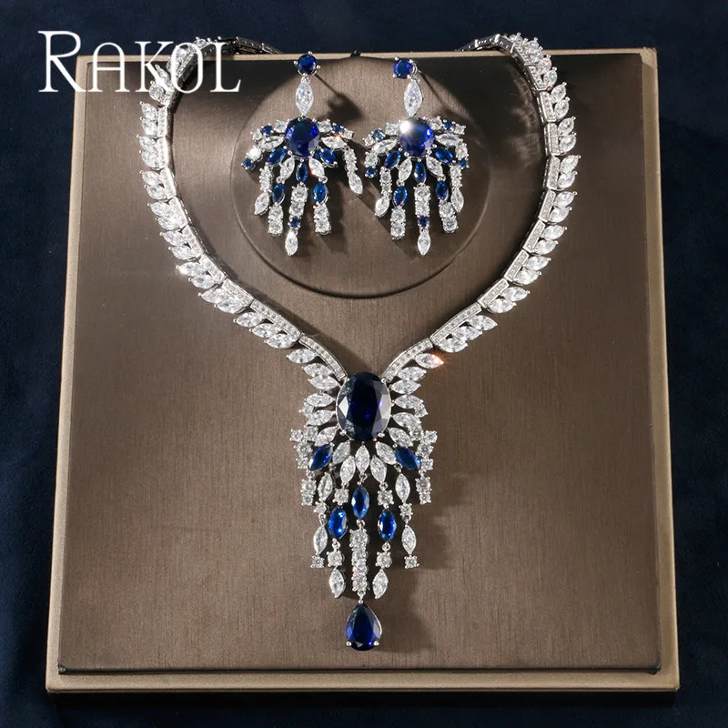 RAKOL Новые Роскошные ААА кубического циркония с украшением в виде кристаллов