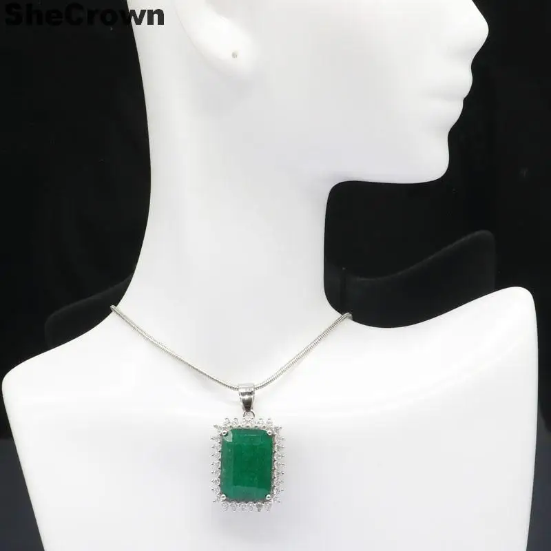 33x14 мм SheCrown комплект ювелирных изделий прямоугольник 18x13 Настоящее красный рубин