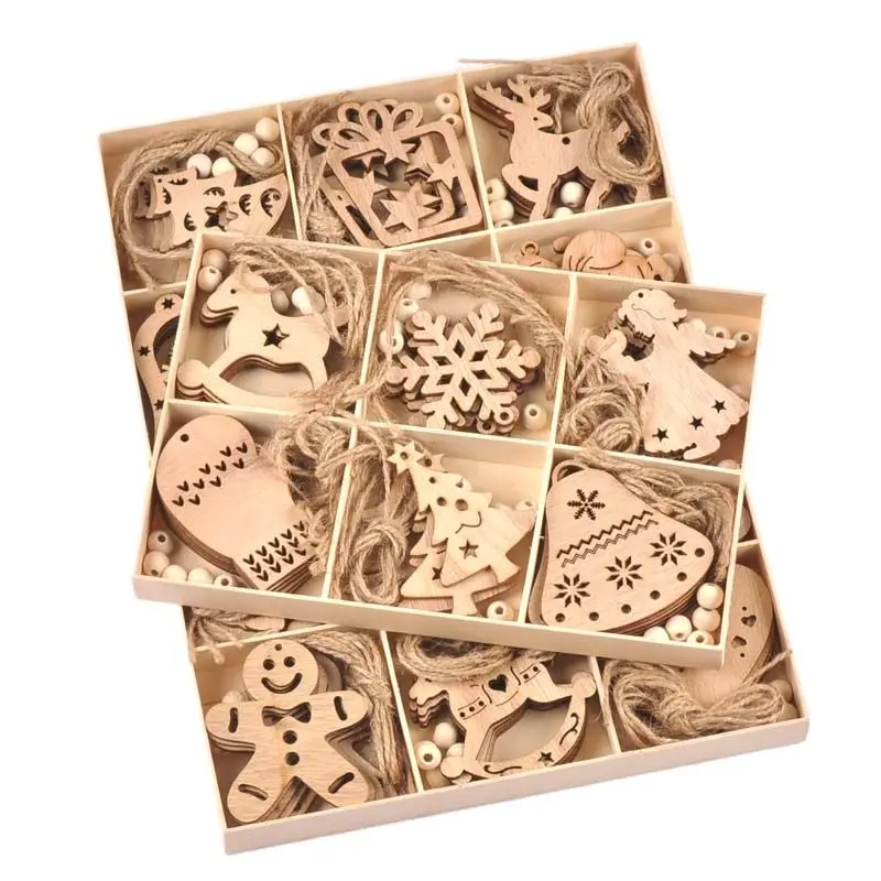 

1 коробка (30 шт.) искусственная подвеска, подвесное украшение, Санта-Клаус, ангел, звезда, декор для рождевечерние, украшение для дома «сделай сам» mt2704