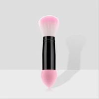 1pc professional blusher brush nylon with sponge make up brushes two head metal cosmetic tools with sponge drop shipping t0405