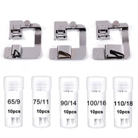 sewing machine accessories 3pcs foot presser press feet set with 50pcs household sewing machine needle 911141618