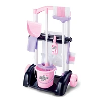 house cleaning trolley set kids pretend play toy little helper household cleaning cart play set child cleaning supplies toy
