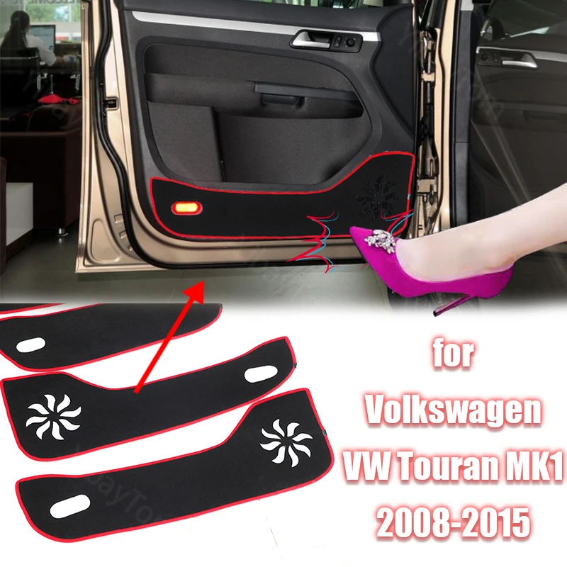 

Side Edge Guard Trim Accessories Protection Carpet Car Door Anti Kick Pad Sticker Protective Mat for VW Touran MK1 2008-2015