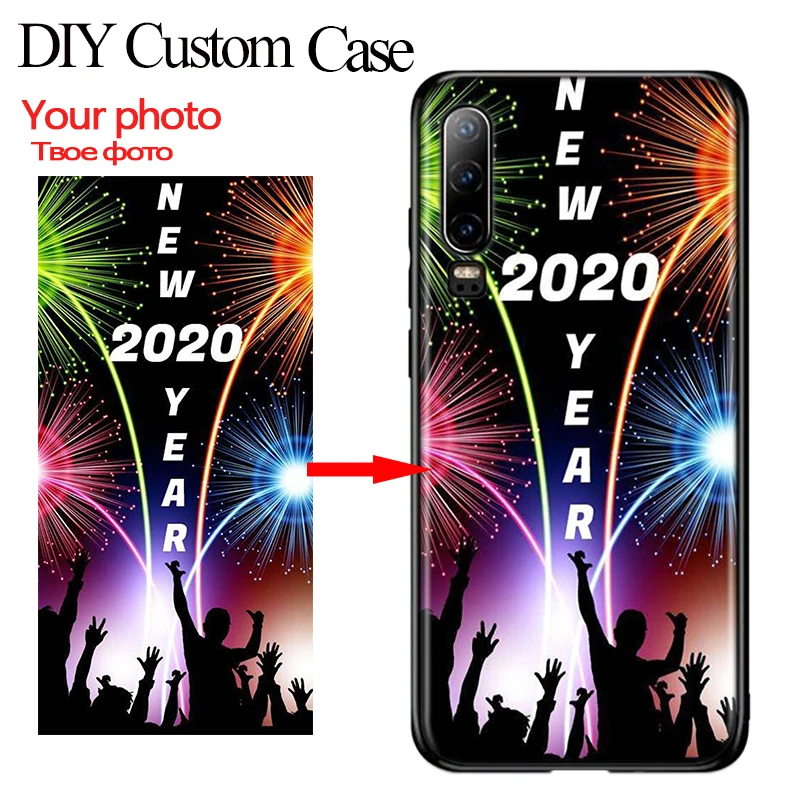 Black Cover DIY Custom Personalized for Huawei Nova 3 4E 5T 3i P Smart Z Plus 2019 P40 P30 P20 Pro P10 P9 Lite Plus E Phone Case