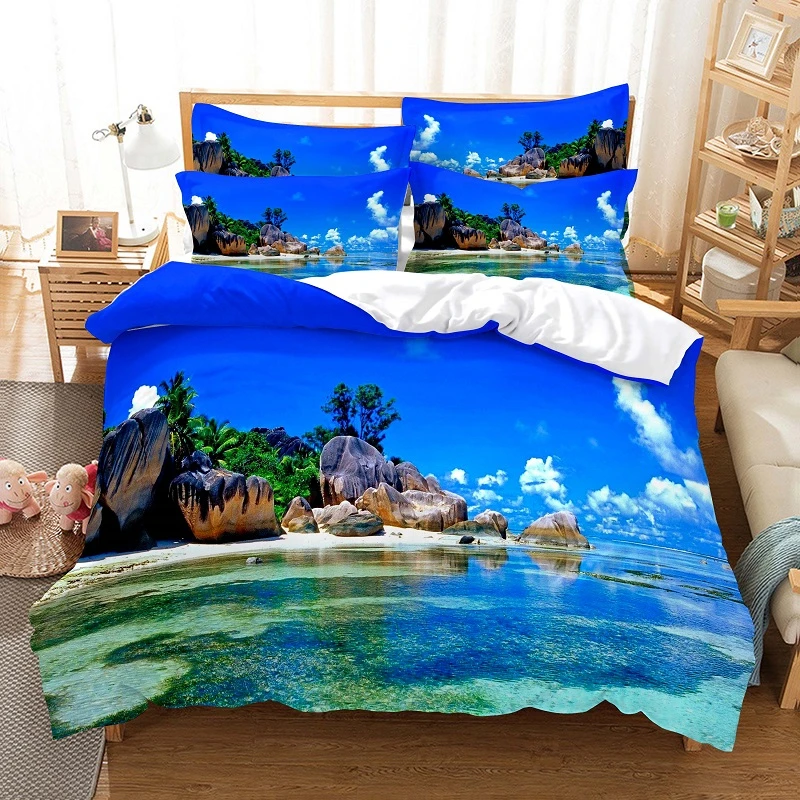 

Постельное белье Seabeach, комплект с пододеяльником и 3d Цифровым принтом, постельное белье, модный дизайн, одеяло, комплекты постельного белья,...