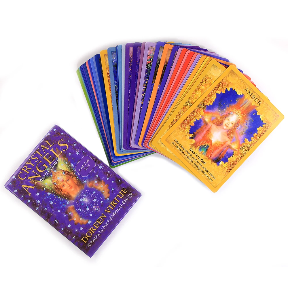 

Crystal Angels Oracle Cards Angel Oracle New Tarot Cards For Beginners With Guidebook Card Game Board Game And Guidebook moon