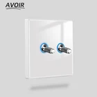 Белый стеклянный переключатель со светодиодным индикатором, 220 В розетки электрические выключатель света включатель света диммер переключатель света разетки настенные бра с выключателем выключатели света включатели