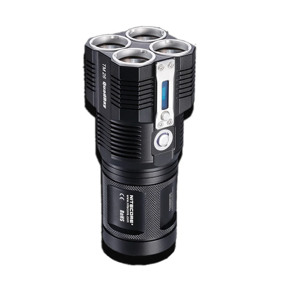 Новый NITECORE TM26 Led 4000 люмен 454 м расстояние Oled дисплей поиск перезаряжаемый фонарик +