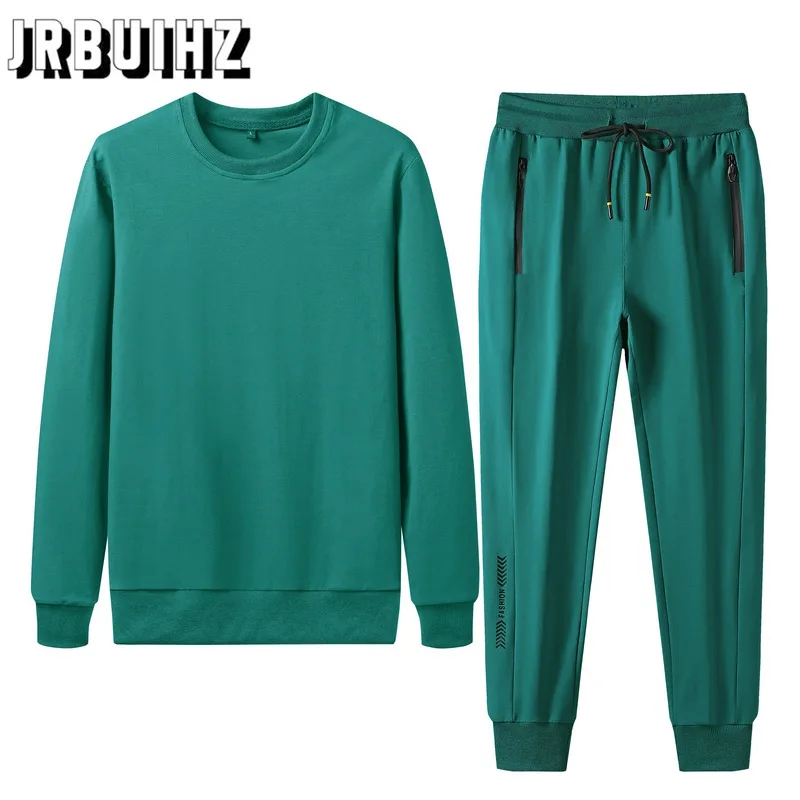 

Men's Sets Polyester Sweatshirt Sporting Cotton Gyms Spring Jacket +Pants Casual Men's Tracksuits Sportswear Fitness Ropa Hombre